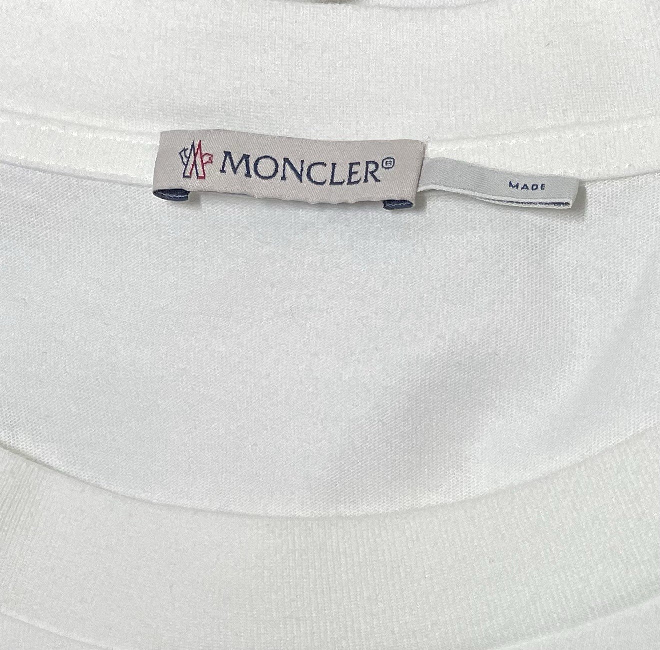 Moncler XXL Long Sleeve T-Shirt Mens Off White Felt Big Logo NEW NWT gallery