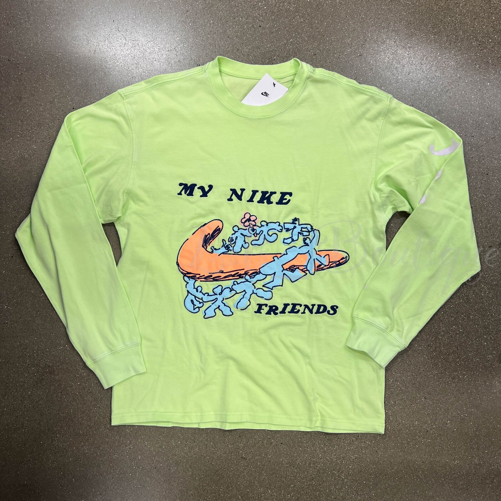 NWT Nike DZ3080-383 Men Sportswear Max90 LongSleeve Cotton Tee Shirt Lime Size L gallery