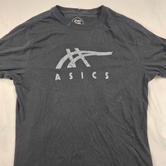Asics Mens Logo Graphic Tee Medium Black Casual Short Sleeve T-Shirt Lightweight