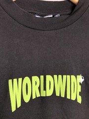 Asos Design Black Worldwide Graphic Doube Sided Long Sleeve T-Shirt Size M MEDIU