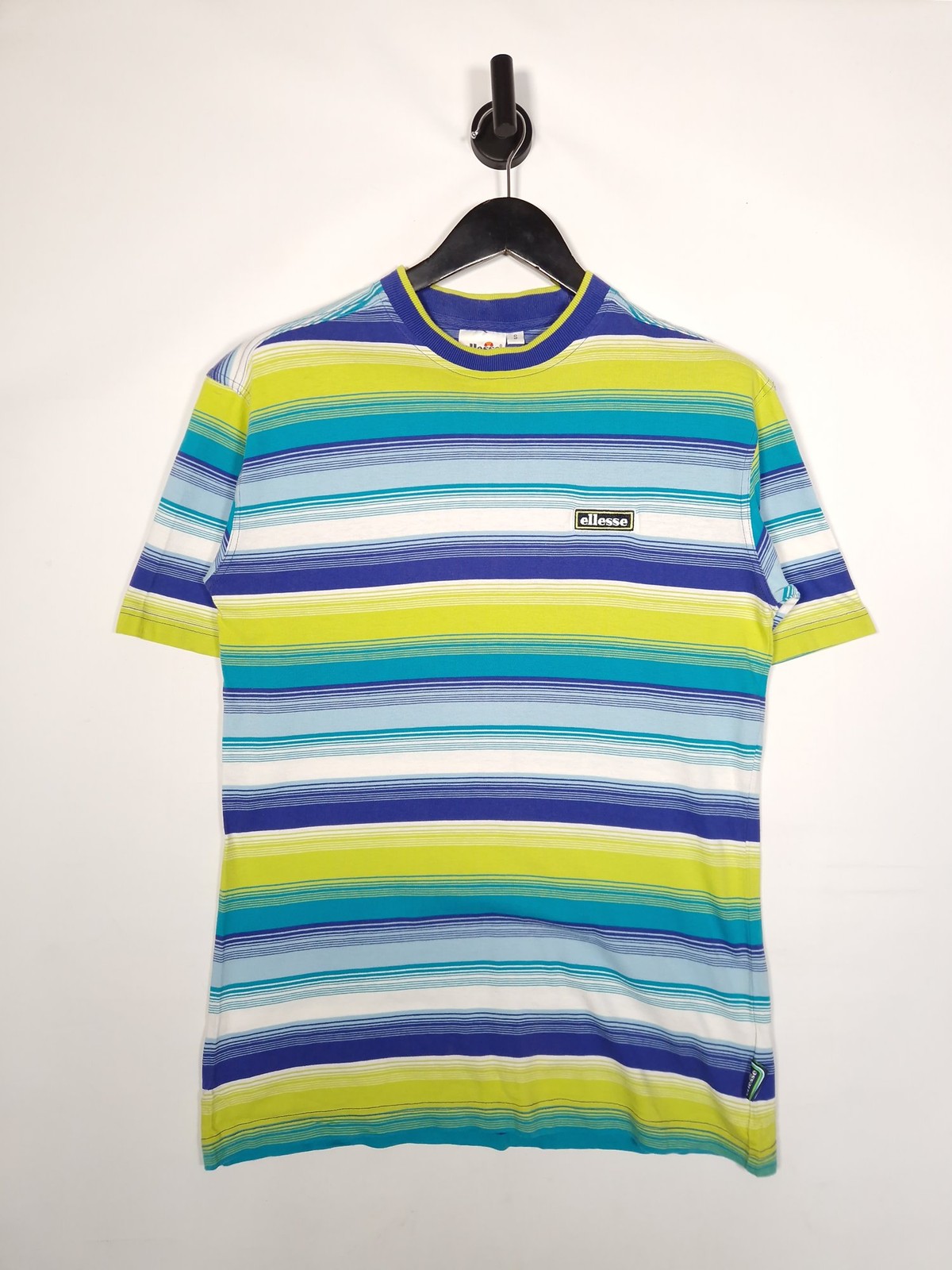 Ellesse T-Shirt Size Small Men's Multicoloured Striped Cotton Casual Crew Neck gallery