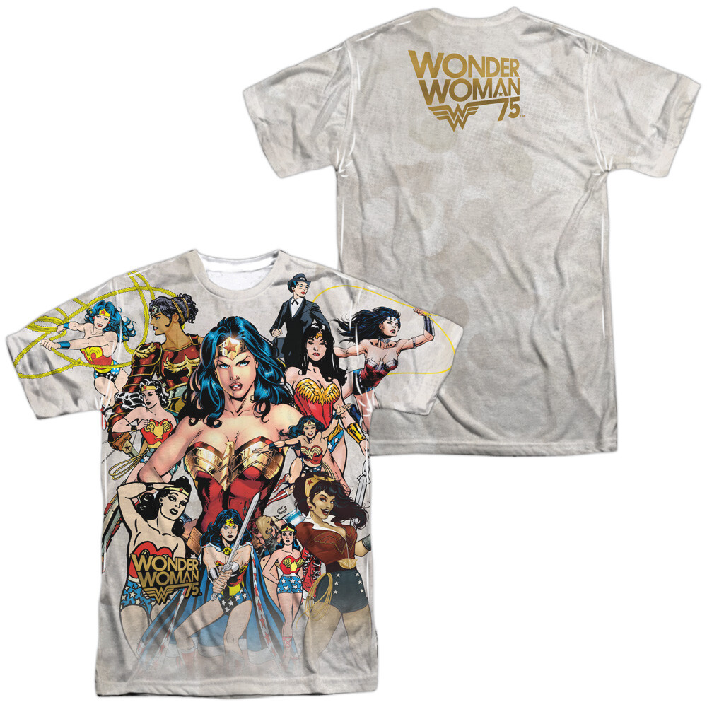 Wonder Woman 75th Collage Sublimation Licensed Adult T-Shirt gallery