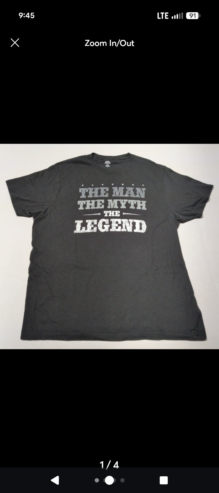 T-Shirt Man The Myth The Legend Shirt Mens XL Black Short Sleeve Fathers Day gallery