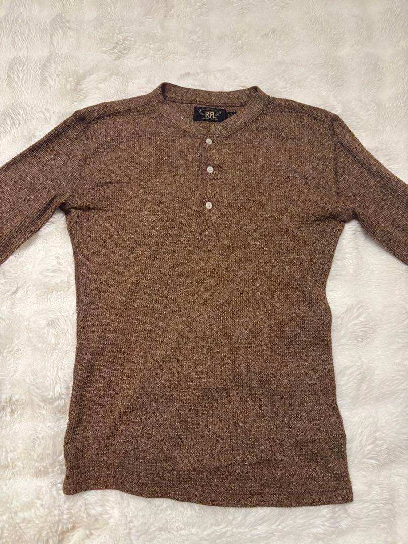 RRL Henley Thermal Shirt XS US Size S Stretchable Black Unisex gallery