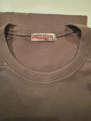 Prada, T Shirt, Long Sleeve, Size, Large, Dark Brown
