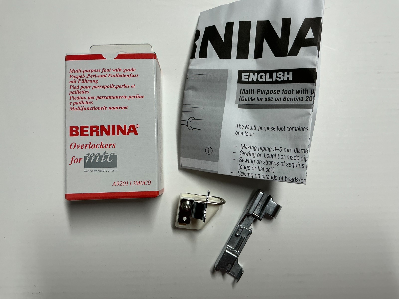 Bernina Overlockers Bernette A920113M0C0 Multi -Purpose foot with guide