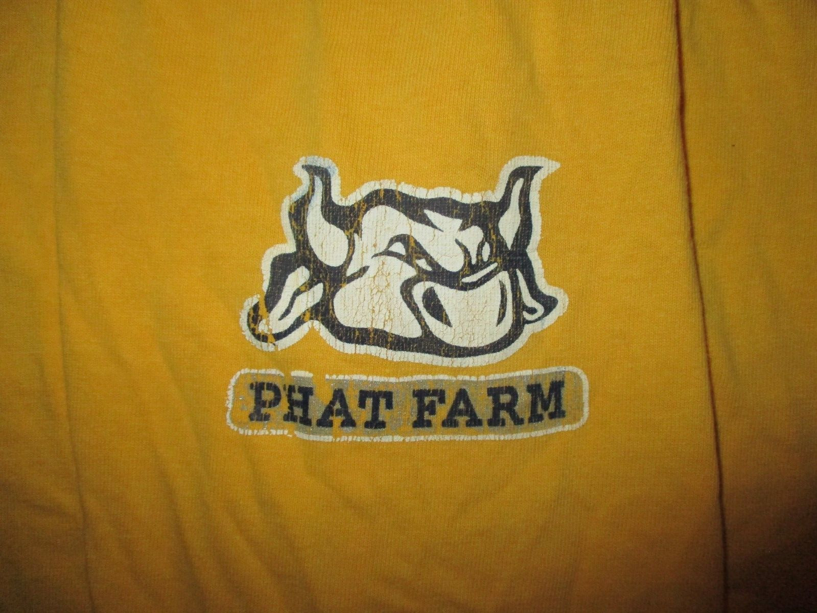 vtg 90s 00s PHAT FARM T SHIRT Long Sleeve Urban Streetwear Hip Hop Yellow 3XL gallery