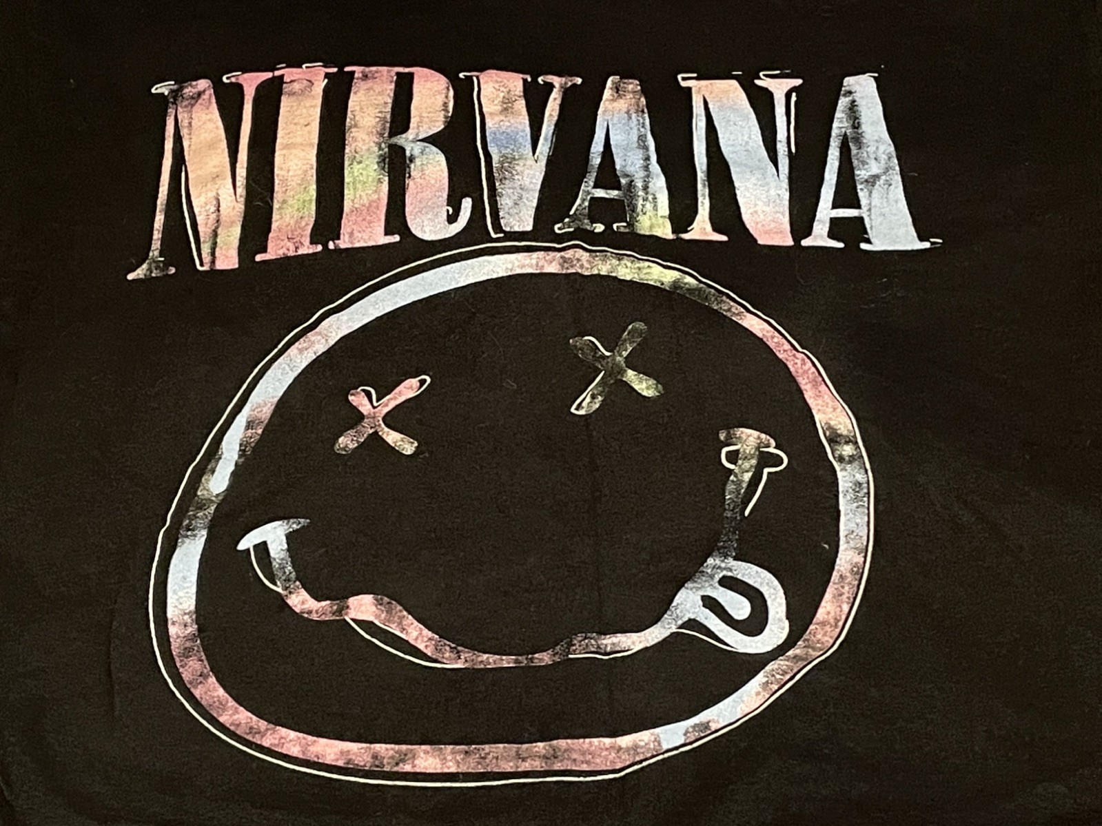 Nirvana T-Shirt Smile Face Band Logo Official Unisex Black Men’s Large gallery