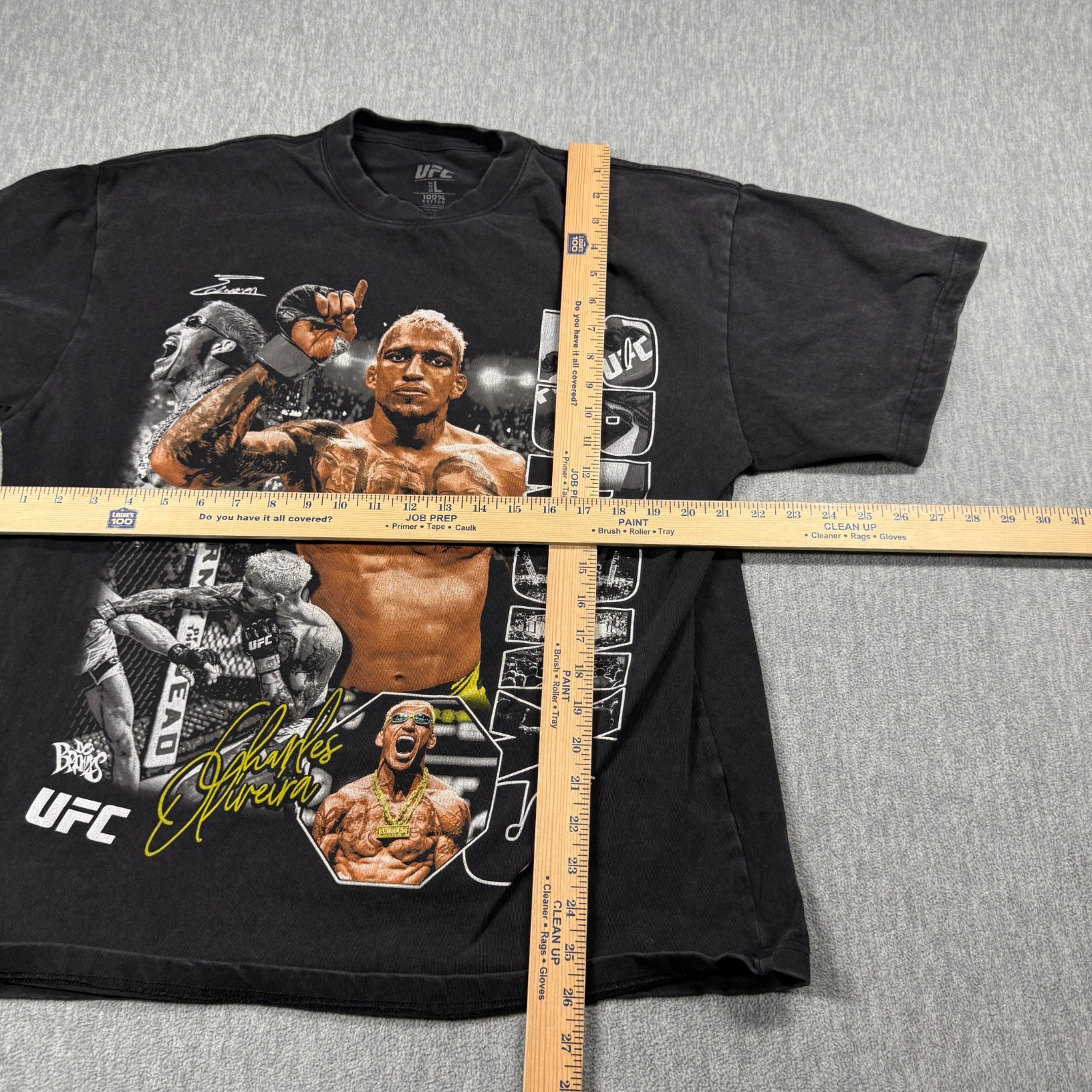 UFC Shirt Mens L Black Charles Oliveira Do Bronx MMA Fighter Graphic Tee Short gallery