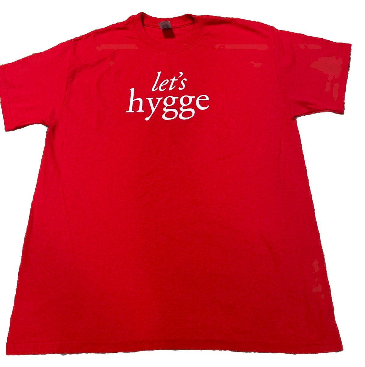 Let's Hygge Simple Design Red T-Shirt L Danish Cotton Poly blend Museum Denmark gallery