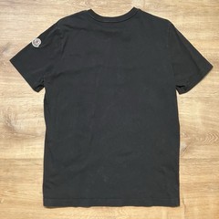 Moncler T Shirt Black Logo Patch Designer AUTHENTIC Mens Size Large L