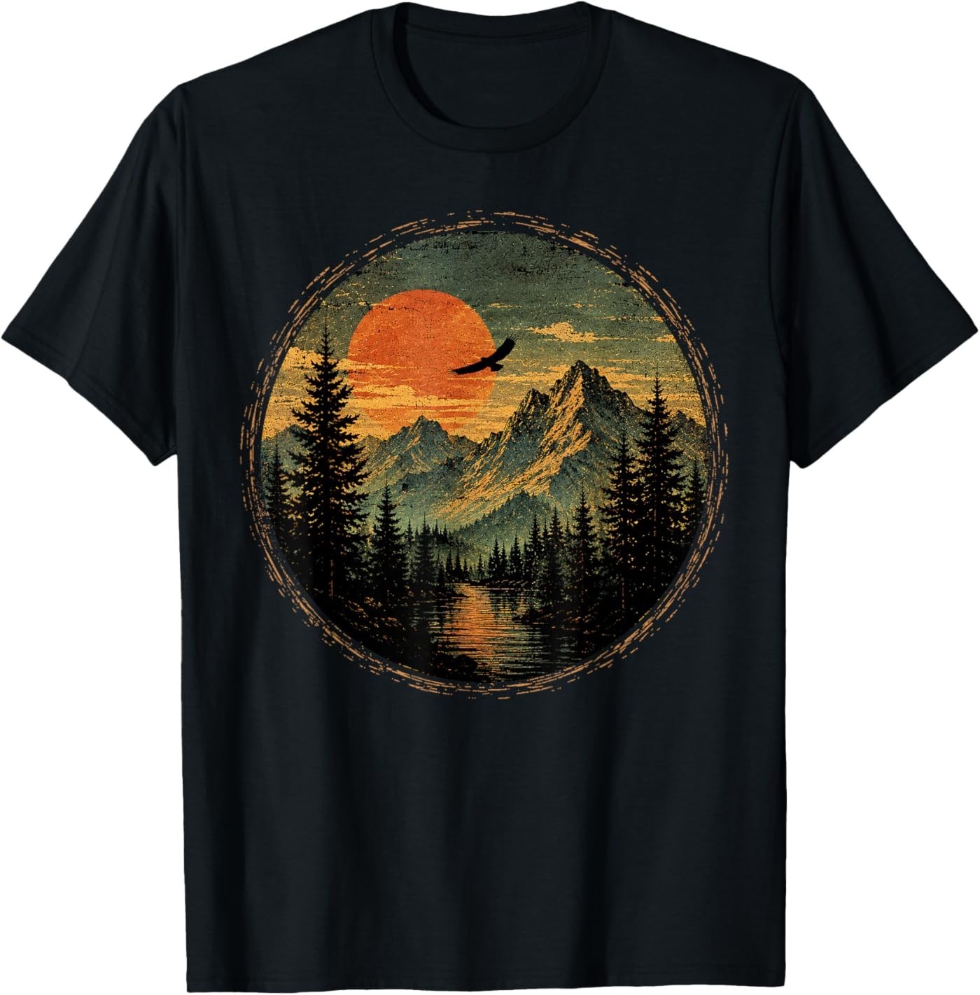 Vintage Camping Forest Trees Wildlife Nature Lover Outdoor T-Shirt gallery