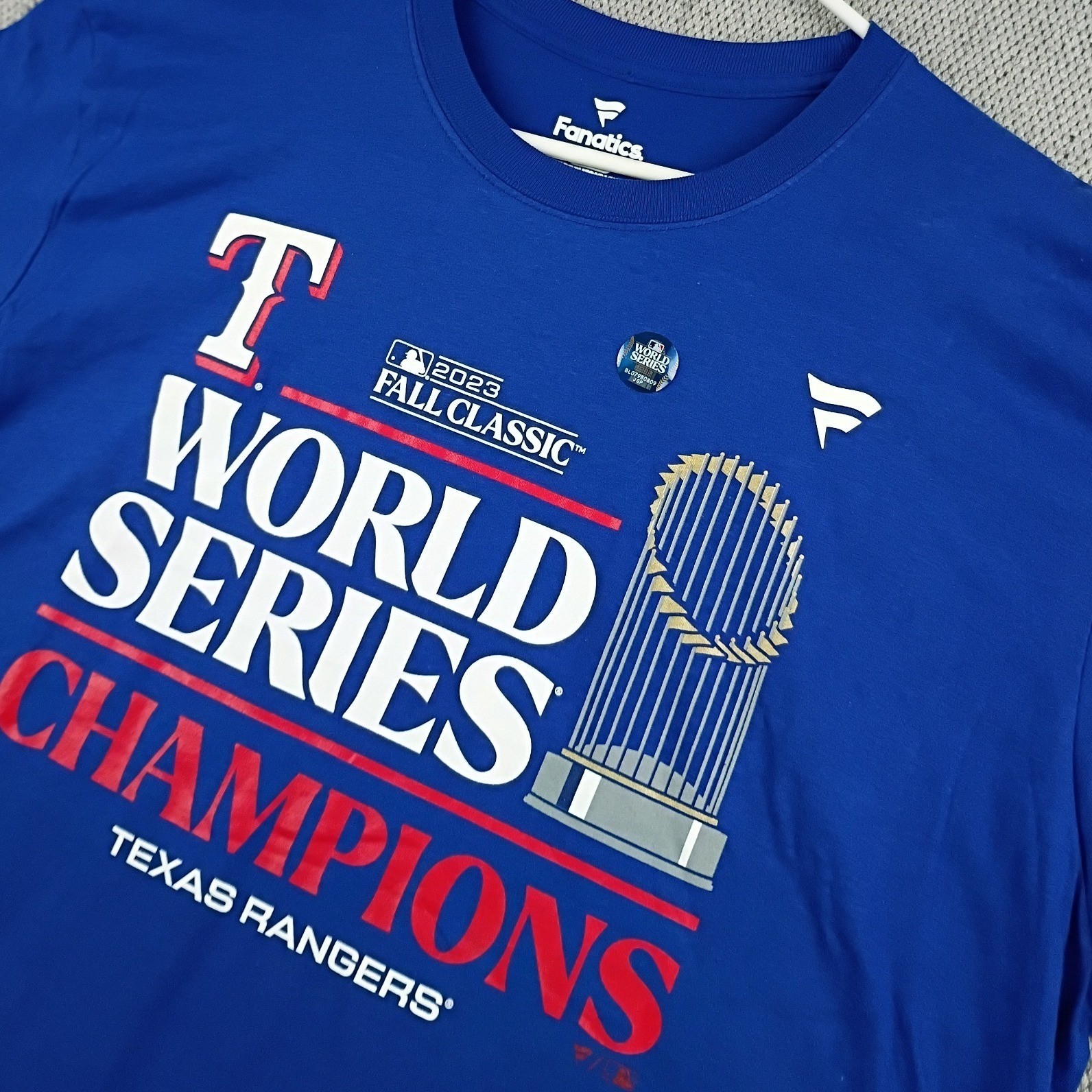 Fanatics T-Shirt Men XL Blue NEW Texas Rangers 2023 World Series Champions Tee gallery