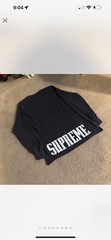SUPREME L/S TEE SHIRT TSHIRT LONG SLEEVE FW11 BLACK LARGE LOGO ON BACK 2011 VTG