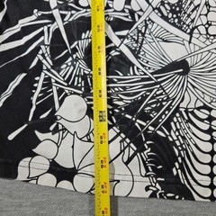 Y2K Floral Skeleton Warrior Tshirt Sz L Class Player Tag Tiki Feel Print RARE