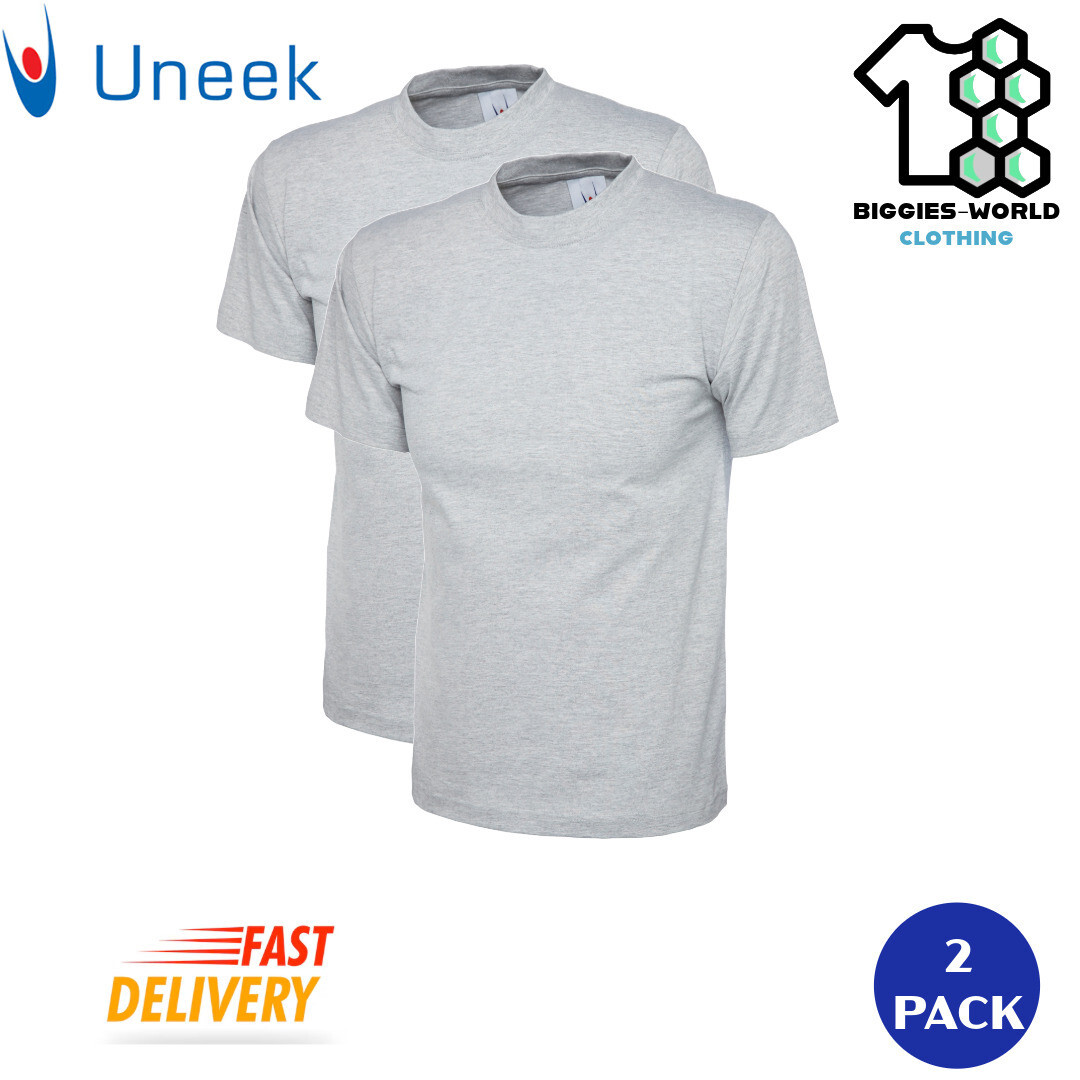 Uneek 1/2/4 PACK Unisex Classic T-Shirt Short Sleeve Work/ Casual Tee (UC301) gallery