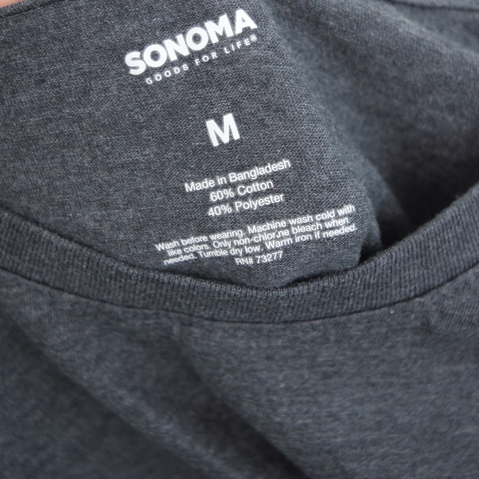 SONOMA Men’s Plain Gray Size Medium Basic T-Shirt 60% Cotton 40% Polyester gallery