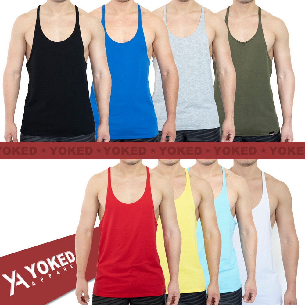 YOKED Apparel Thin Strap Stringer Men Tank Top Bodybuilding & Fitness Style 1221