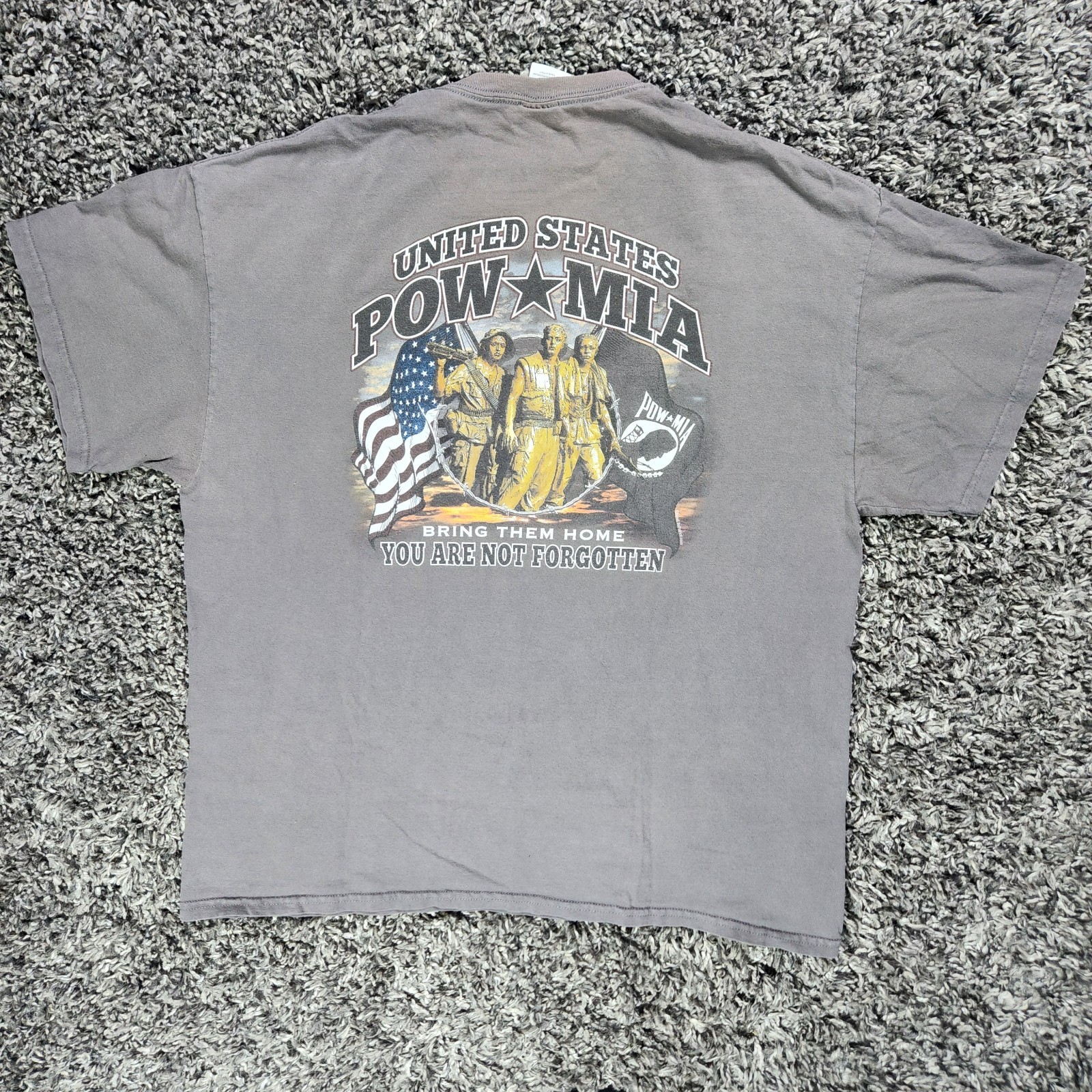 POW MIA United States Military T-Shirt Size XL Bring Them Home Veteran Patriotic