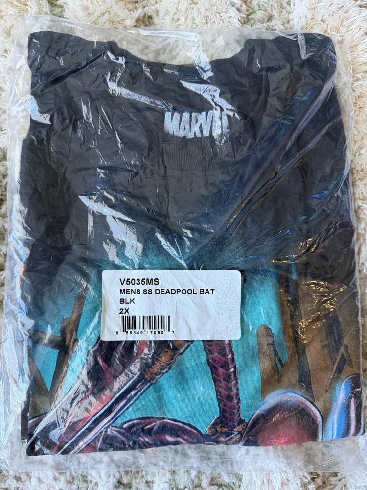 Marvel Deadpool Wolverine Shirt Mens 2XL Black Graphic Tee Superhero Comic