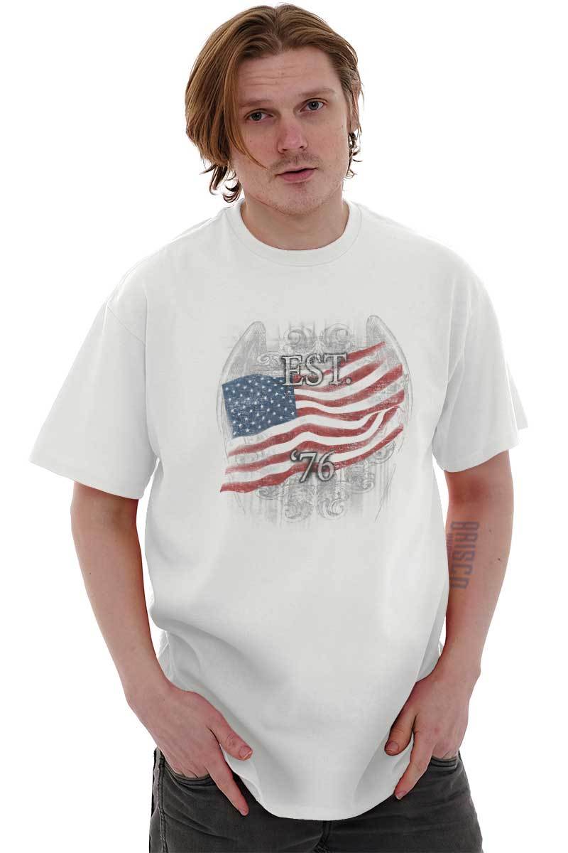 American Flag USA Patriotic United States Adult Short Sleeve Crew T Shirt gallery