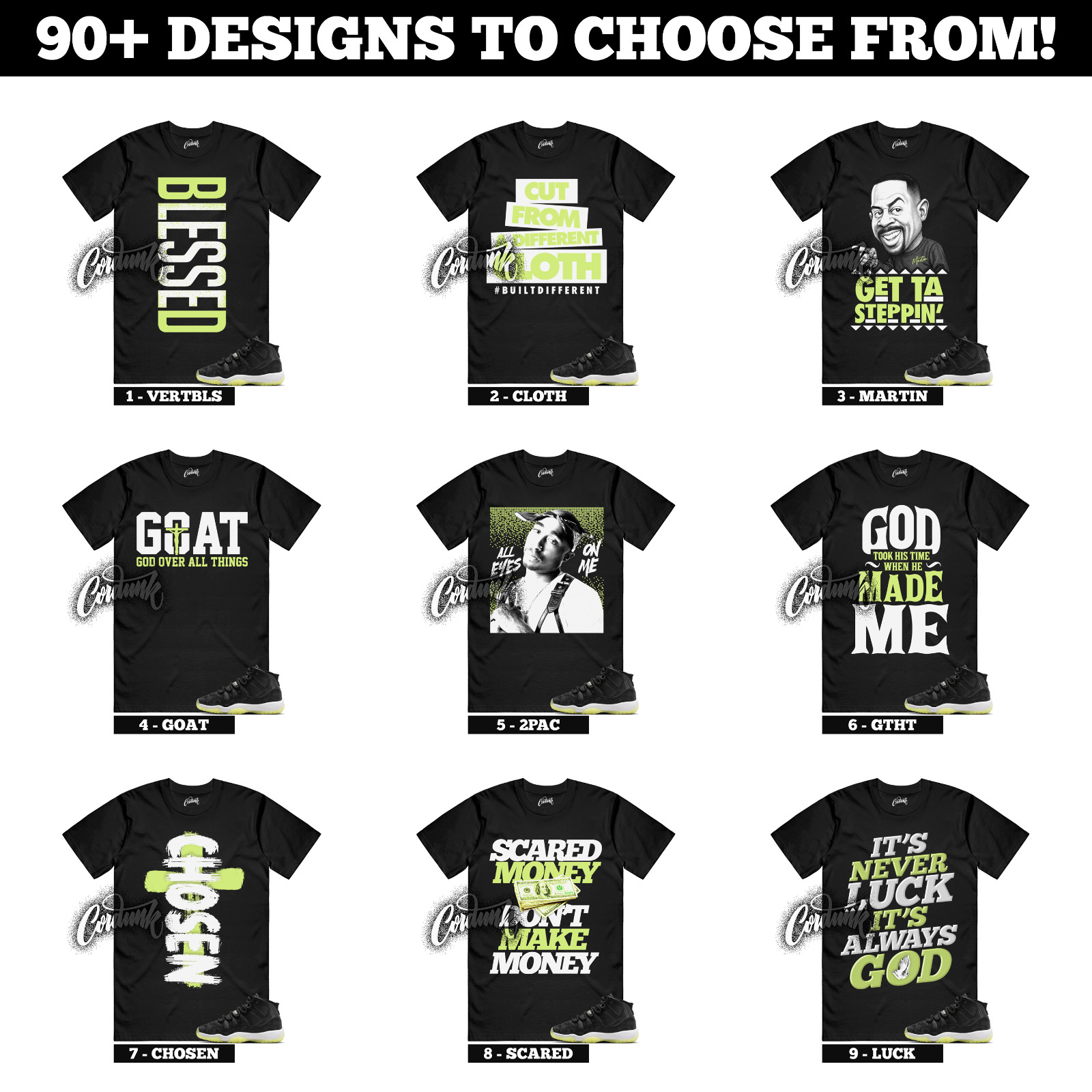11 Inner Beast GS Barely Volt Dark Raisin White Black Luminous Green 5 T Shirt gallery
