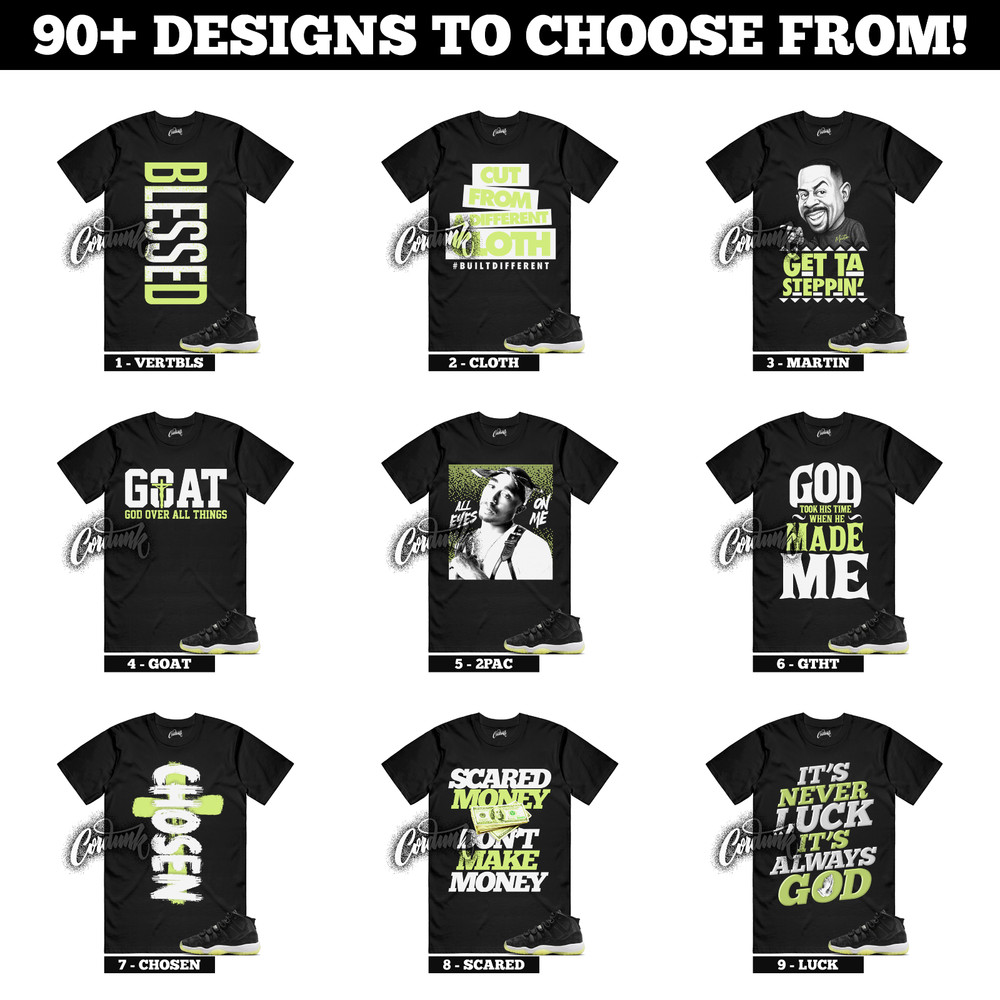 11 Inner Beast GS Barely Volt Dark Raisin White Black Luminous Green 5 T Shirt