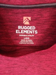 Rugged Elements Durable Utility Mens Size Large Long Sleeve Shirt Gray and Red