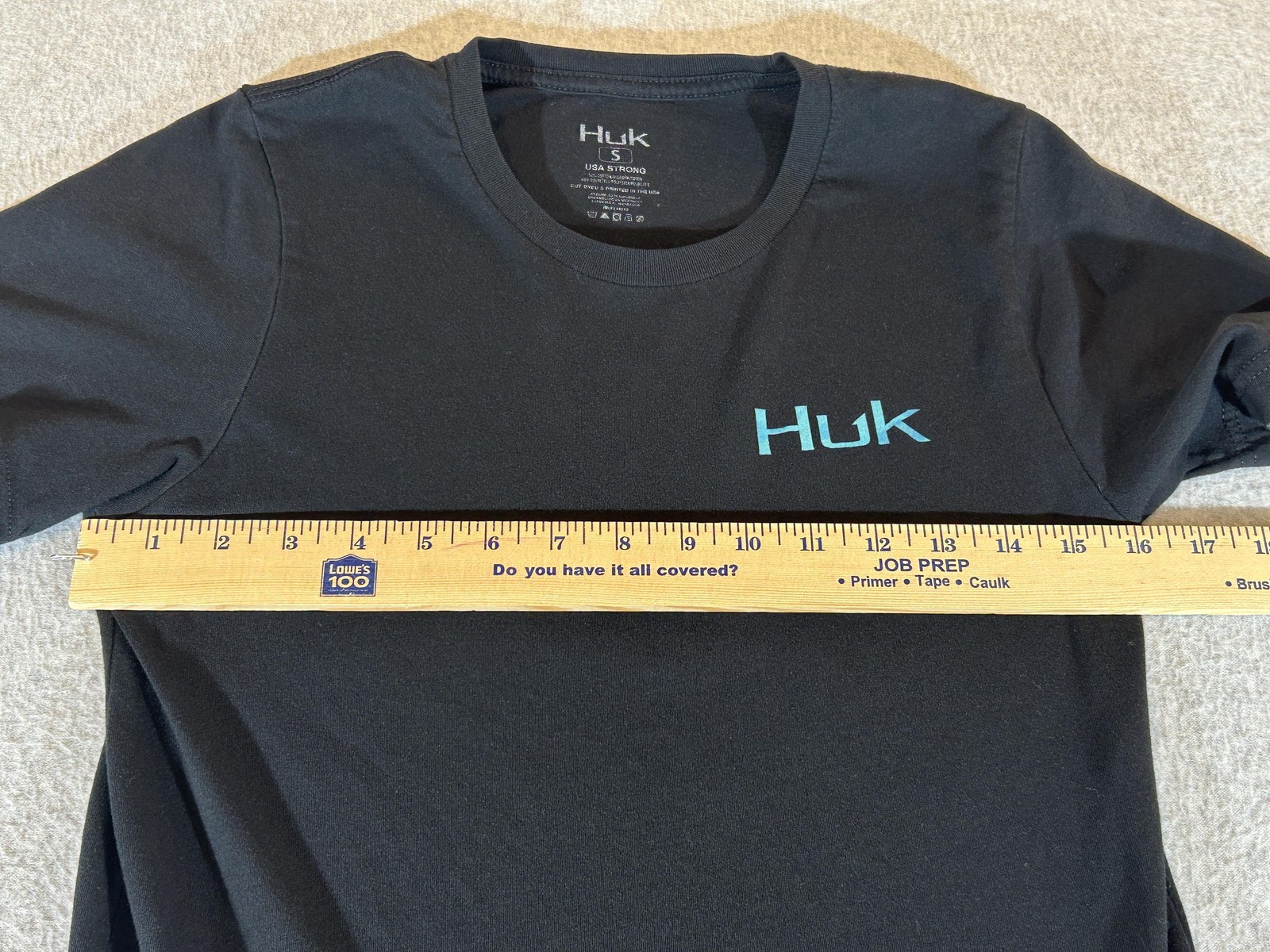 Huk Shirt Mens Small Black Performance Fishing Marlin Logo Graphic Tee Stretch gallery