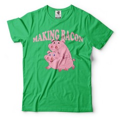 Making Bacon Pig Funny T-shirts Cool Bacon T-shirts Funny Tees