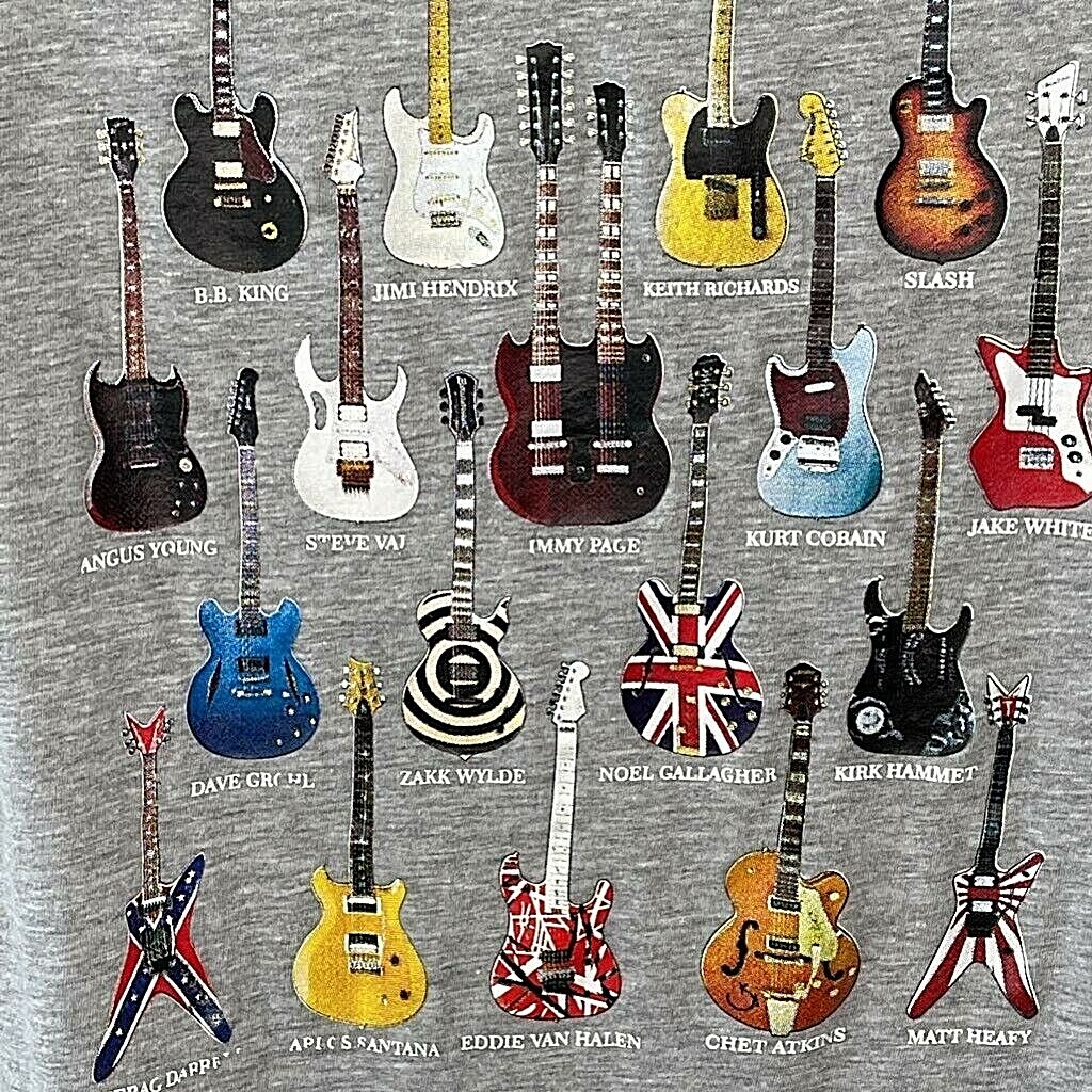 Guitars Rock Music Graphic Shirt Mens XL Famona Standard Gray Heathered SS gallery