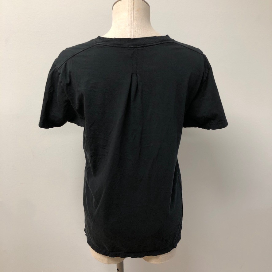 Saint Laurent T-Shirt Mens Small Black Embroidered Logo Distressed 454181 Y2OP1 gallery