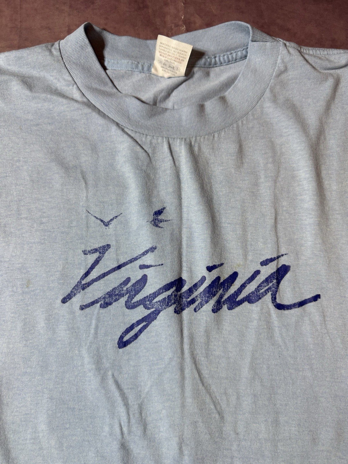 Vintage Miller Brand Virginia T Shirt Sz XL 90s Paper Thin Made In USA Tee Blue gallery