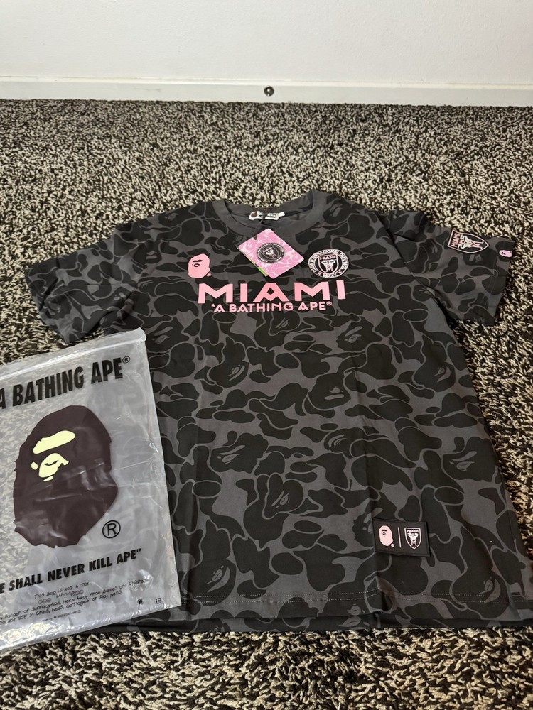 A Bathing Ape Men’s Miami Camo Graphic Logo Short Sleeve Crew Neck T-Shirt