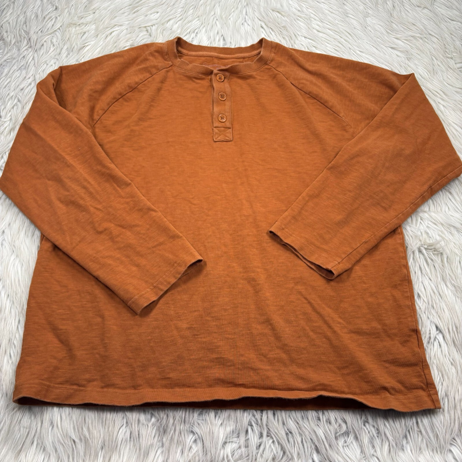 United by Blue Men's L Burnt Orange Long Sleeve Henley Tee gallery