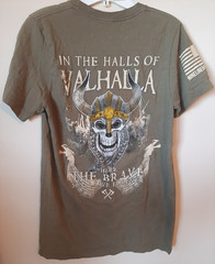 Nine Line Apparel Valhalla Graphic T-Shirt Youth XL (18-20) Army OD Green–EUC!