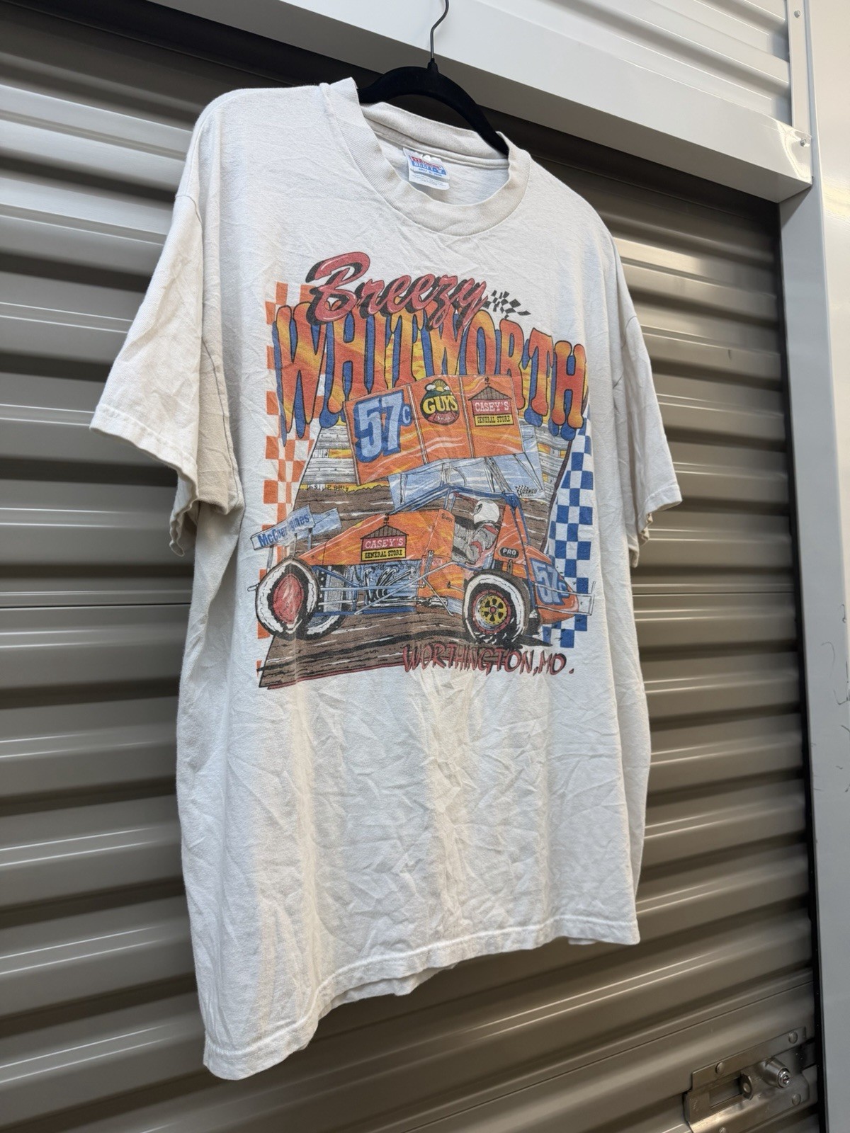 Vintage Breezy Whitworth Sprint Car Shirt 90s Worthington MO Dirt Track L gallery