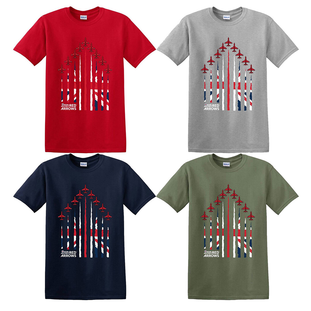 RAF Red Arrows men’s T-shirt formation hawks union jack RAF Association