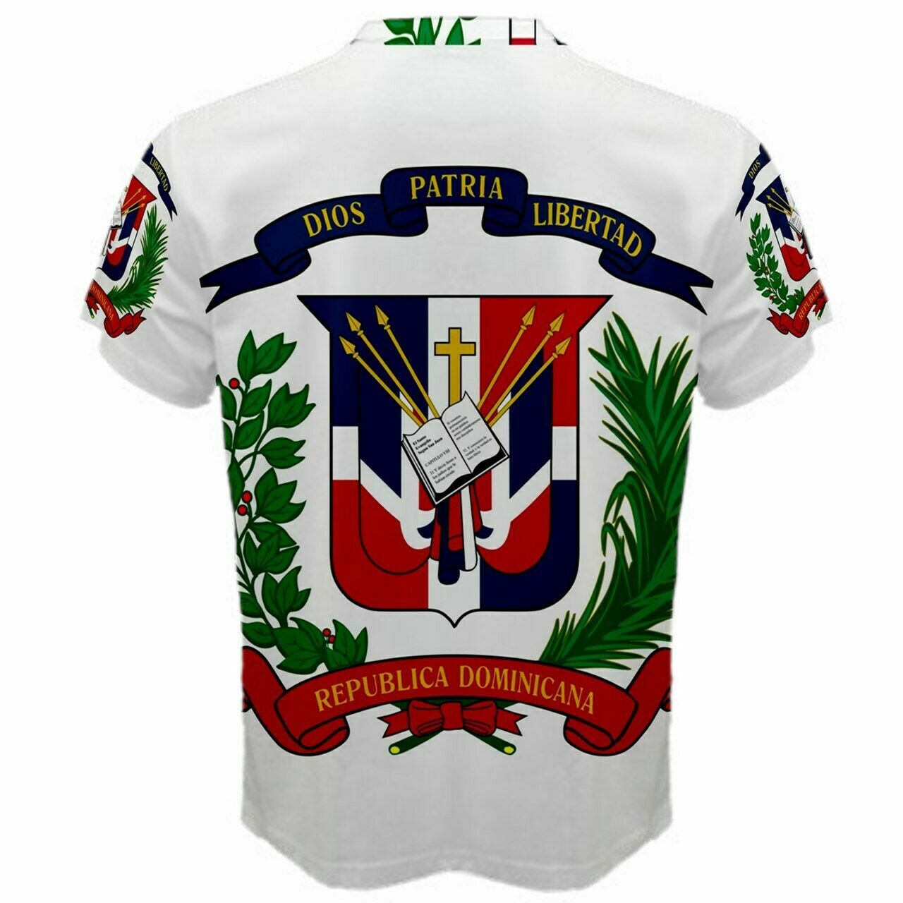 DOMINICAN REPUBLIC COAT OF ARMS FLAG MEN T-SHIRTS & FREE MASK CP BRAND gallery