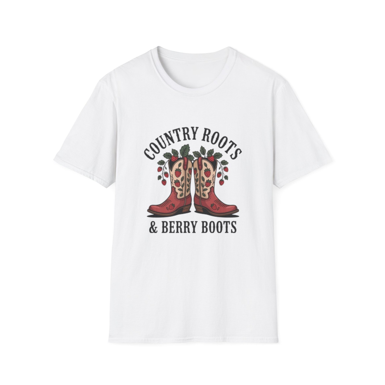 -Country Roots Cowboy Boots T-Shirt | Berry Boots Graphic