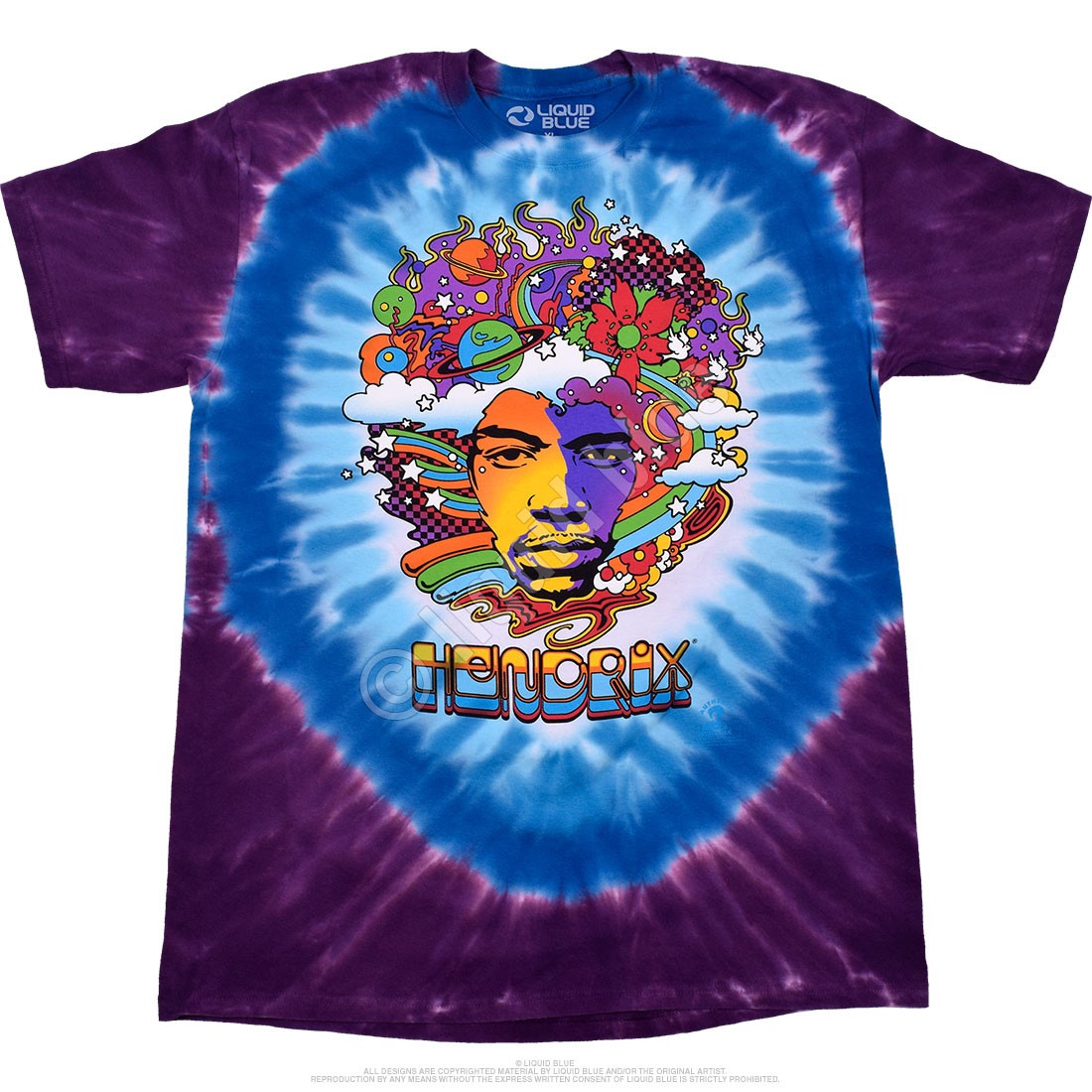 Jimi Hendrix Jimi Mod Tie-Dye T-Shirt Liquid Blue gallery