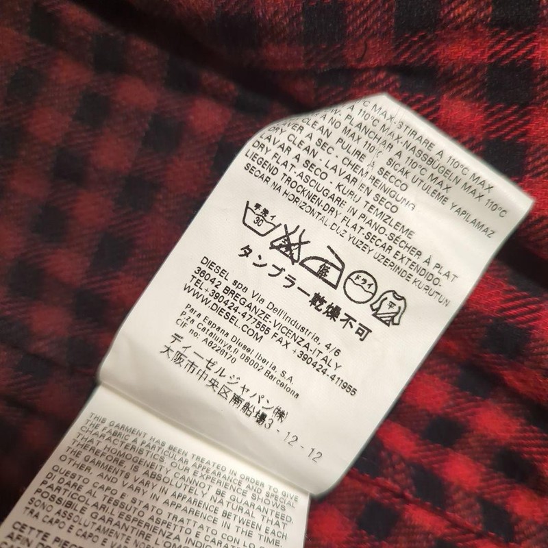 Diesel Wool Blend Gradient Check Shirt Black Gold Red/Black Used gallery