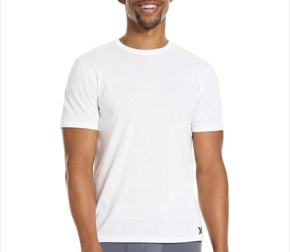 3 Pack Hurley Mens Classic Fit T-Shirt Ultra Soft Tag Free White XL 46"-48" gallery
