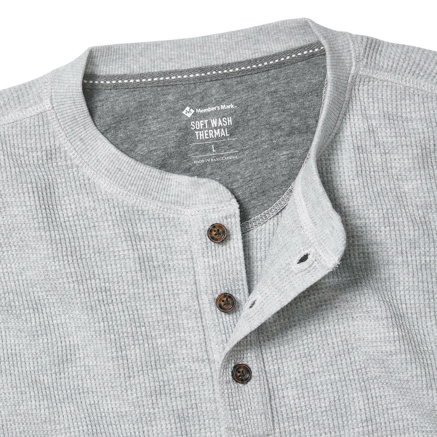 Mens Thermal Henley Long Sleeve T-Shirt Grandad Cuff Tee Warm Waffle Knit Winter gallery