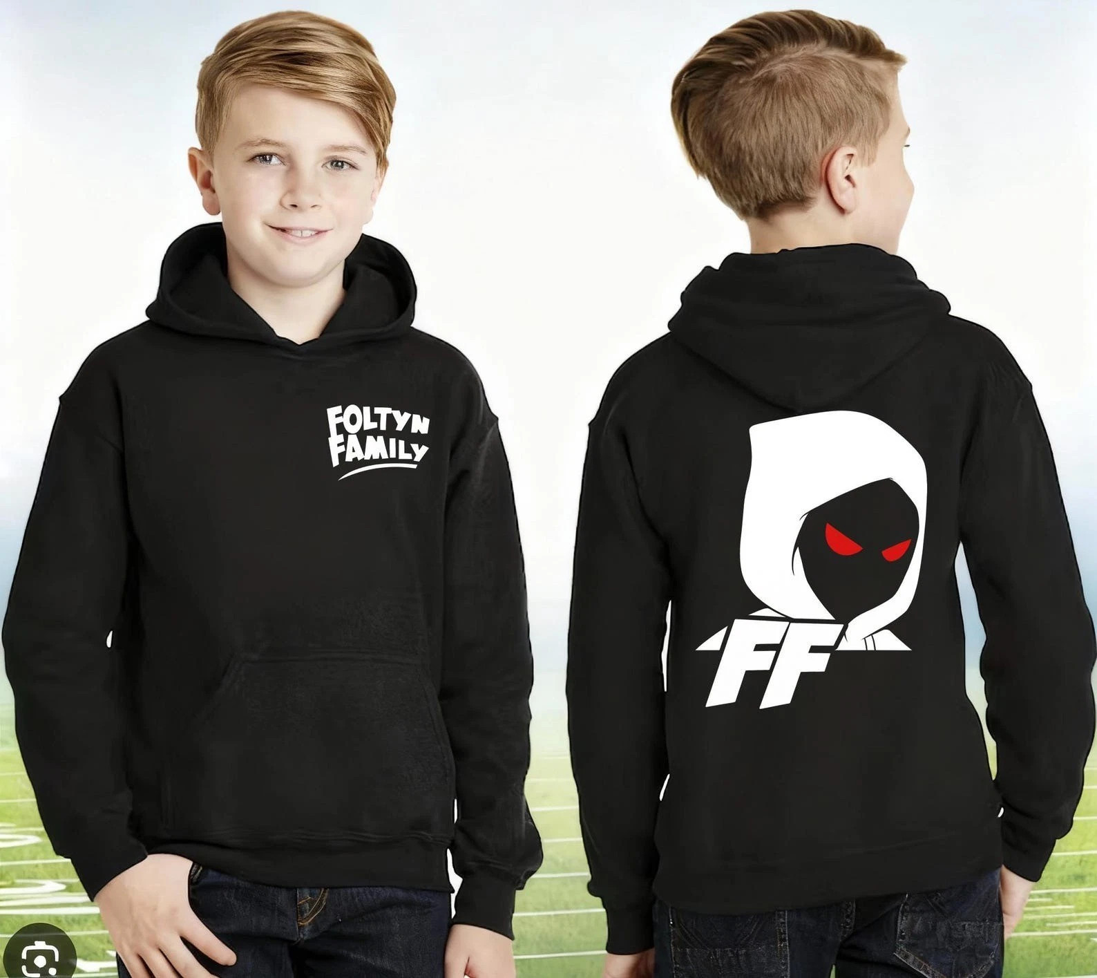 Foltyn Merch YOUTH Hoodie, Brainrot, Caylus Game reprint Hoodie, Gift for Kid gallery