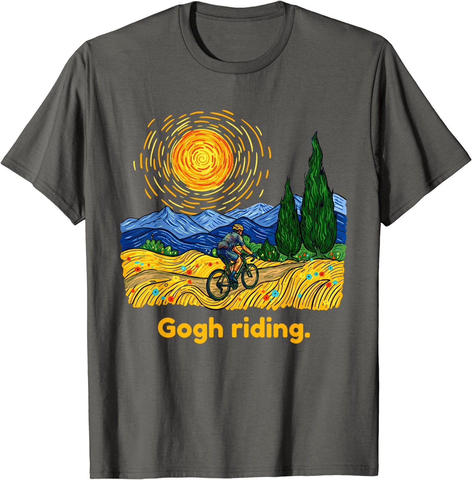 Gogh Riding Funny Cycling Van Gogh Art Bike T-Shirt gallery