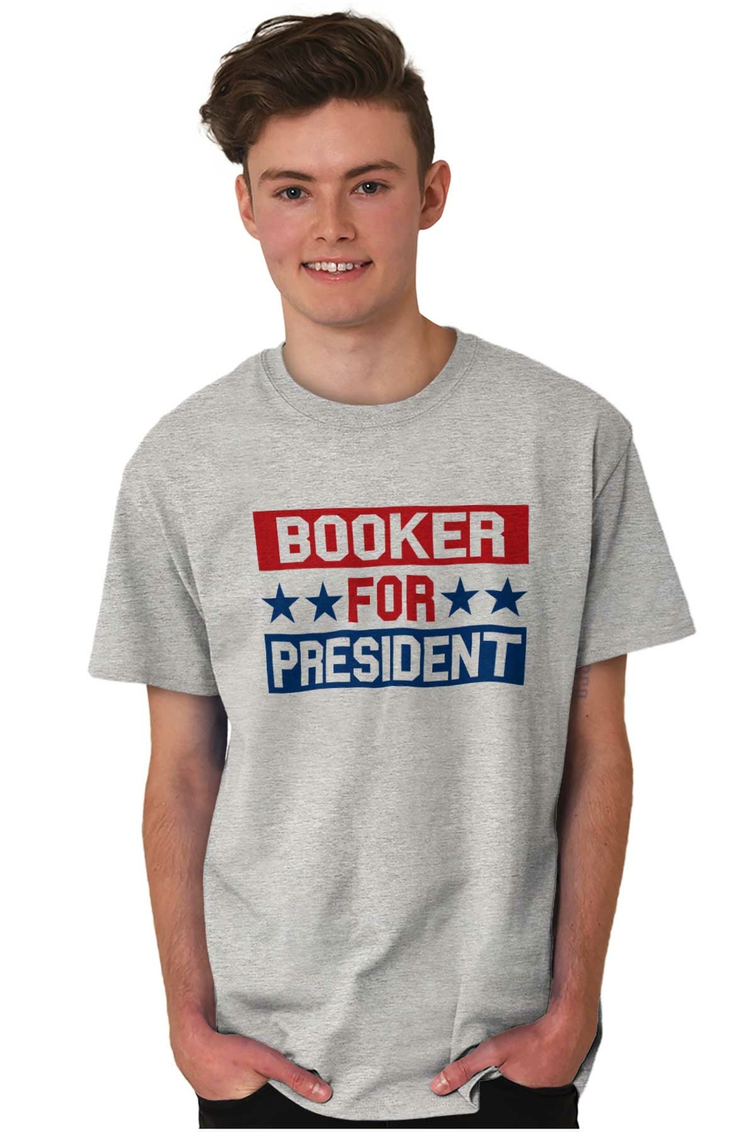 Cory Booker For President Political Voting Adult Short Sleeve Crewneck Tee gallery