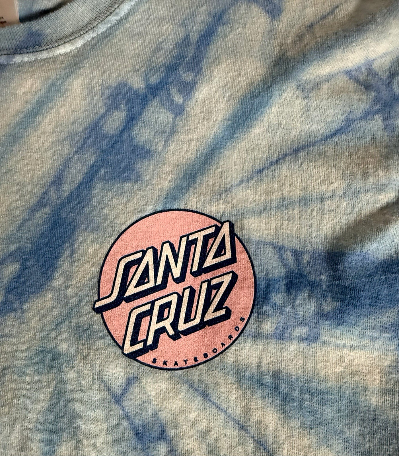 Santa Cruz Skateboards Tie Dye Long Sleeve T Shirt Men's M Blue Pink Surf Skate gallery