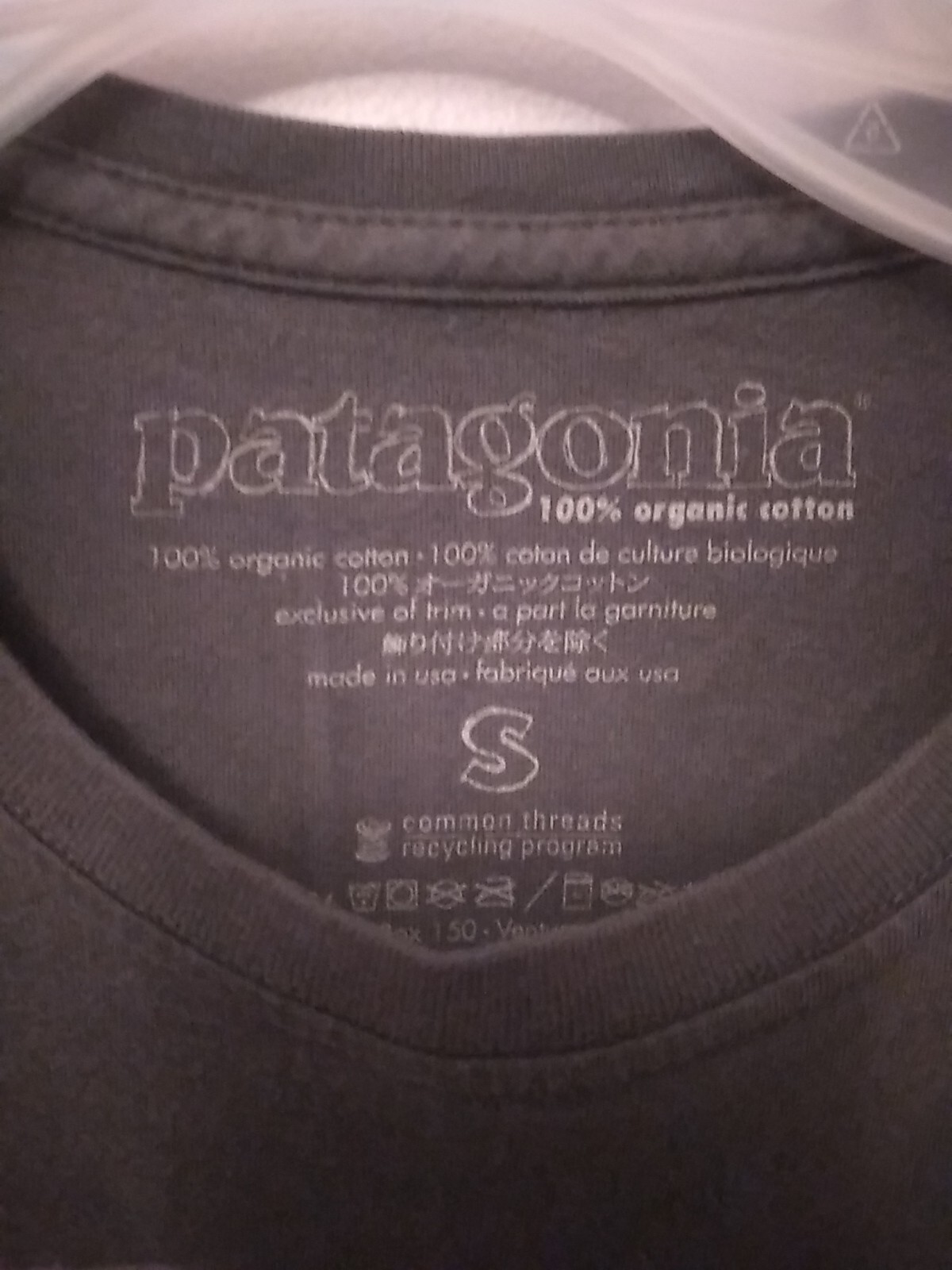 Mens Patagonia Shirt S Dark Gray Live Simply Graphic Long Sleeve Pelican Fish gallery