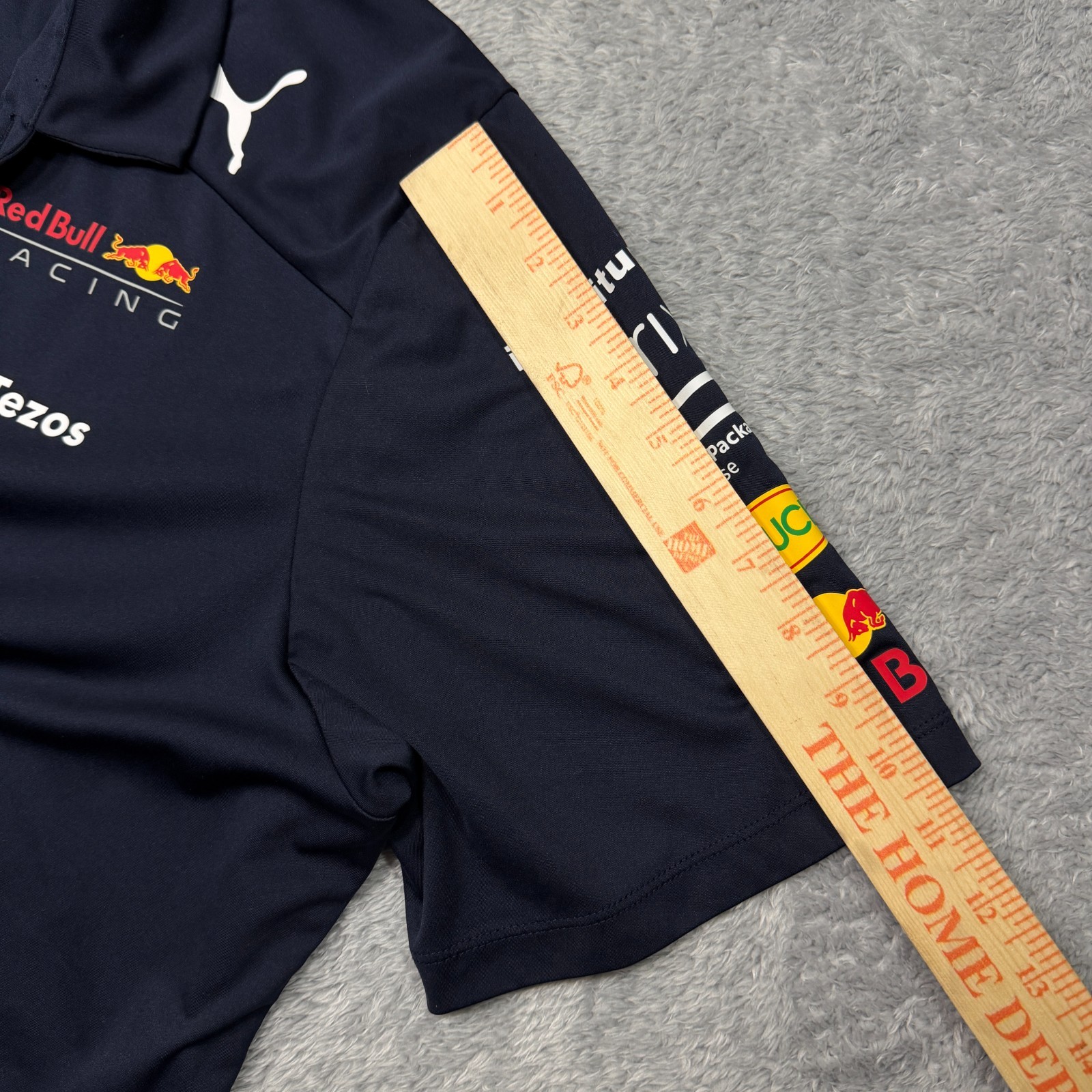 Puma Red Bull Formula 1 Racing Polo Shirt Mens XL Navy Blue Mobil 1 Tag Huer gallery